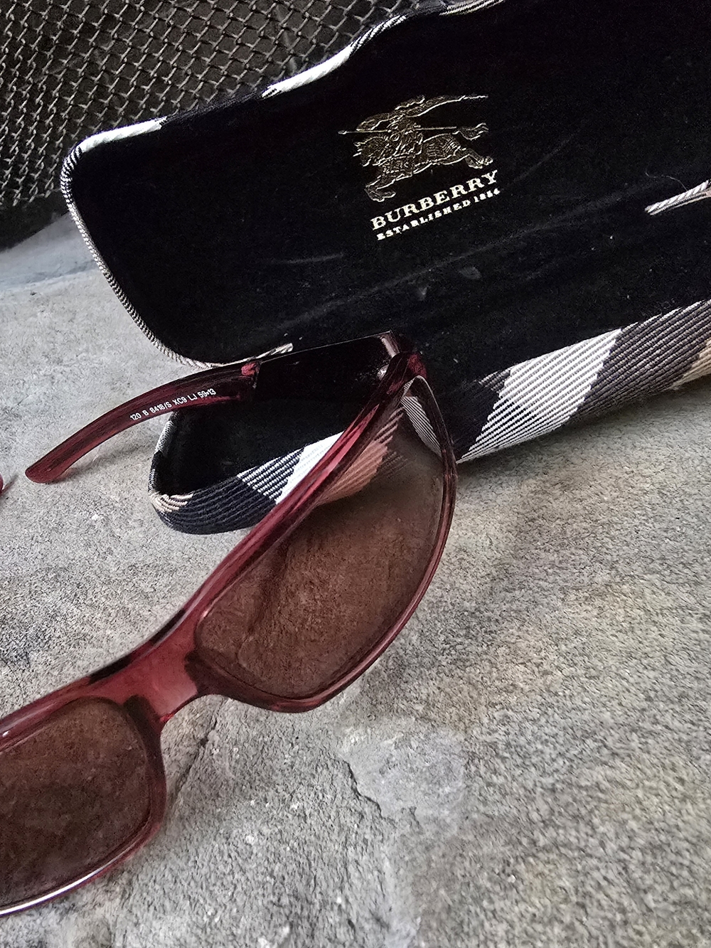 Burberry Women's Burgundy Sunglasses with Signature Case